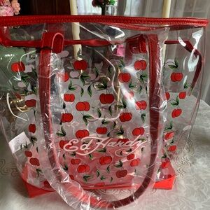 New Ed Hardy Red 🍒Transparent Tote Bag